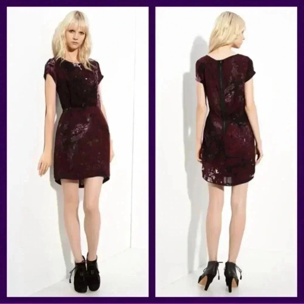 rag & bone galaxy print purple shift dress size 2